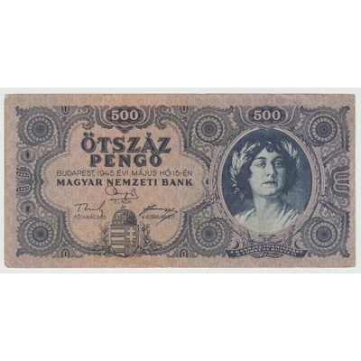 1945 500 Pengő bankjegy F