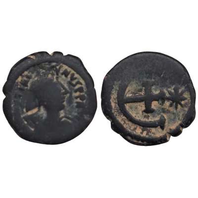 I. Justinianus bizánci bronz érme AE Pentanummium, Kr. u. 551-556, Antiochia