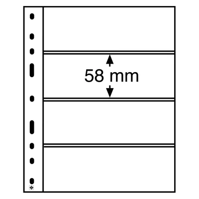 Leuchtturm OPTIMA 4 férőhelyes bankjegytartó berakólap, átlátszó, merev tartású