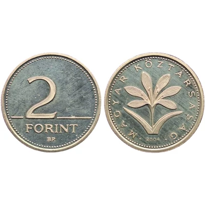 2004 2 forintos érme – Proof (PP) kivitel, forgalomba került példány
