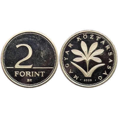 2005 2 forintos érme – Proof (PP) kivitel, forgalomba került példány