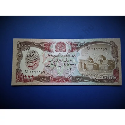 1991 Afganisztán 1000 Afghanis UNC bankjegy. Sorszámkövető is lehet! Numizmatika - bankjegyek