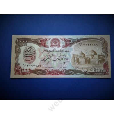 1991 Afganisztán 1000 Afghanis UNC bankjegy. Sorszámkövető is lehet! Numizmatika - bankjegyek