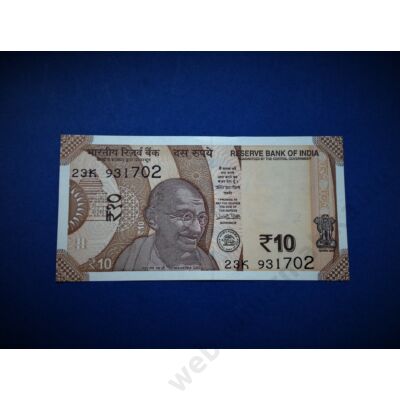 2018 India 10 Rupees(Rúpia) UNC bankjegy. Sorszámkövető is lehet! Numizmatika - bankjegyek