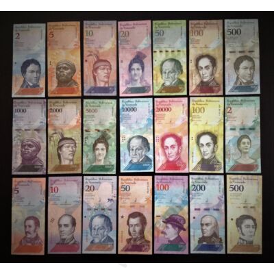 Venezuela Bolivár 21 db-os UNC bankjegy sor. Teljes szett! Numizmatika - bankjegyek