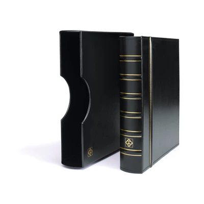 Leuchtturm Grande gyűrűs album - Klasszikus kivitel tokkal, fekete szinben, extra nagy méret