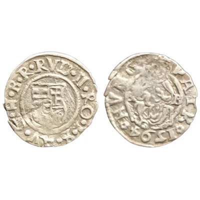 1594 Rudolf ezüst denár érme É.h. 811