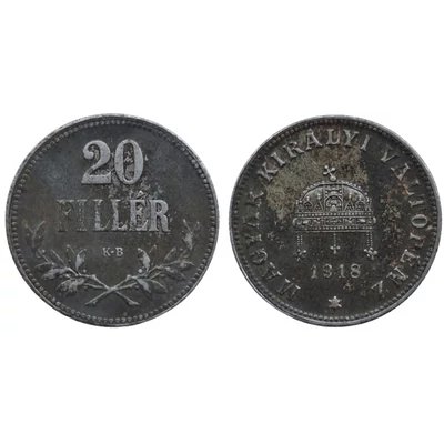 1918 20 Fillér forgalmi érme
