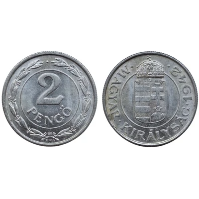1942 2 Pengő verdefényes forgalmi érme