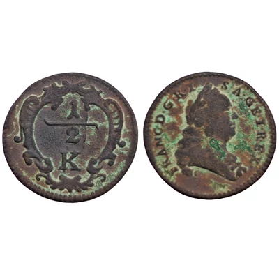 1760-1764 1/2 Krajcár réz érme