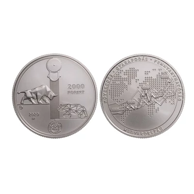 2020. évi Budapesti Értéktőzsde színesfém emlékérme 2000 forint névérték