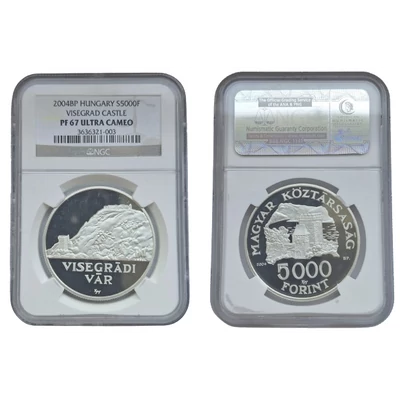 2004 5000 forint Visegrádi vár PP emlékérme NGC tokban, PF67 Ultra Cameo