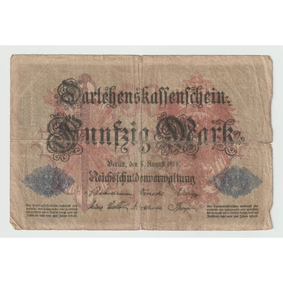 1914 20 Márka - Fünfzig Mark bankjegy -  Németország