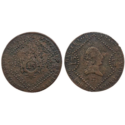 1807 15 Krajcár - nagyméretű (33 mm) réz érme