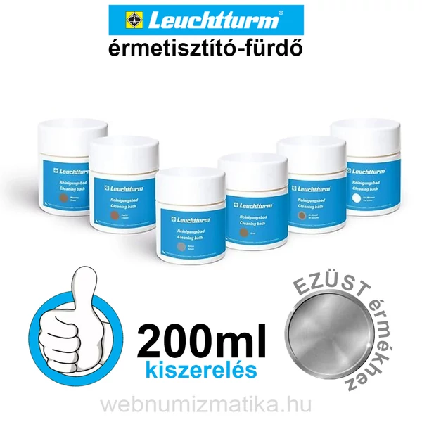 Leuchtturm Érmetisztító-fürdő, ezüst érmékhez, 200 ml