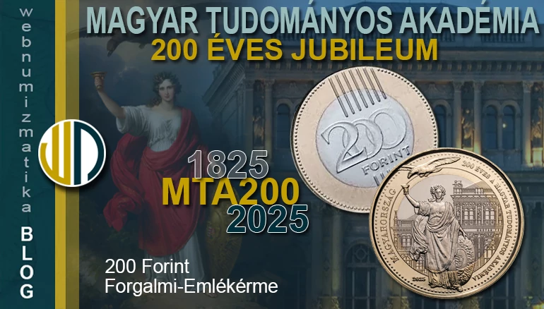 Borura derű - új 200 forintos érme a Magyar Tudományos Akadémia 200 éves jubileumára 2025 november elején