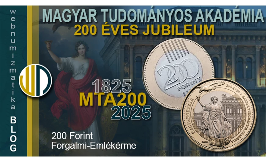 Borura derű - új 200 forintos érme a Magyar Tudományos Akadémia 200 éves jubileumára 2025 november elején