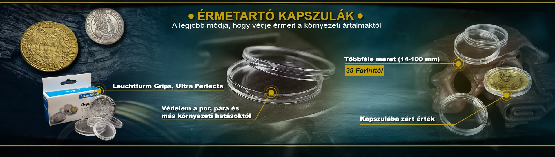 Érmetartó kapszulák