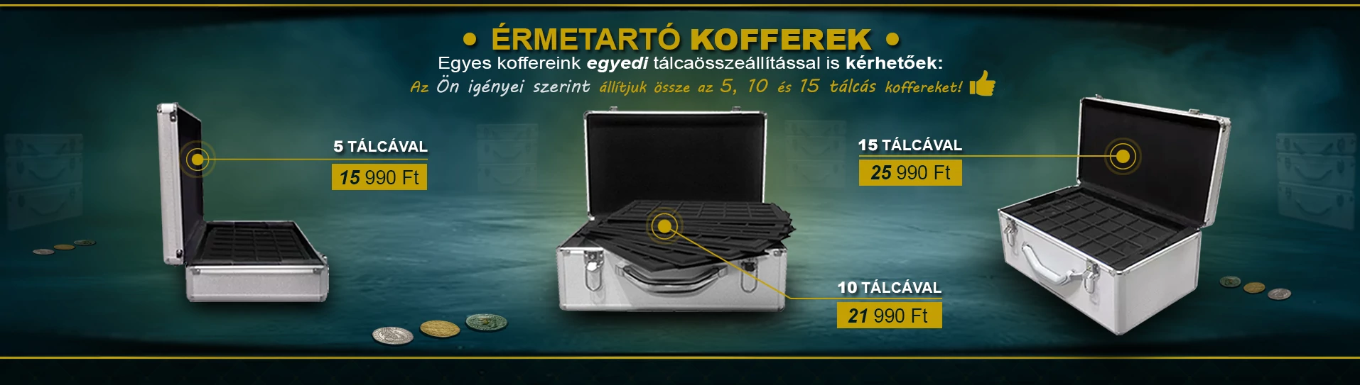 5, 10, 15 tálcás kofferek