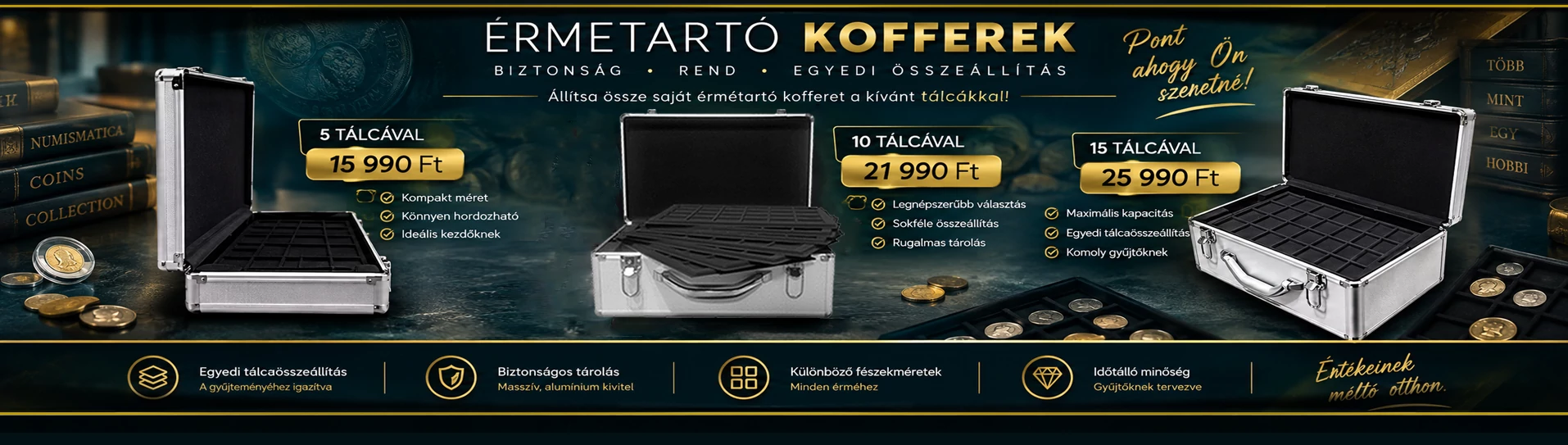 5, 10, 15 tálcás kofferek